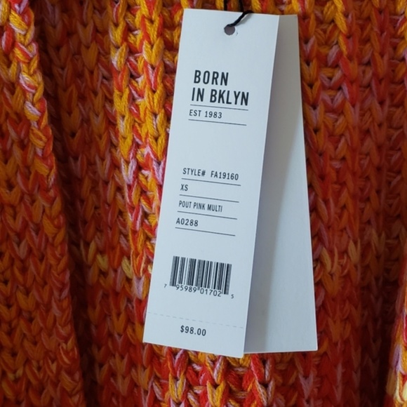 NEW! 525 America Born in Brklyn Rainbow Marled Cardigan Sweater Size XS NWT! - Picture 4 of 16